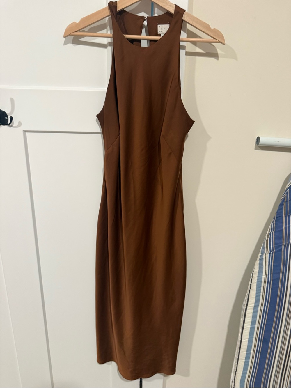 a new day Brown Sleeveless Midi Dress - Sleek High Neck